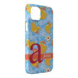 Rubber Duckies & Flowers iPhone Case - Plastic - iPhone 14 Pro Max (Personalized)