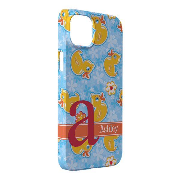 Custom Rubber Duckies & Flowers iPhone Case - Plastic - iPhone 14 Pro Max (Personalized)