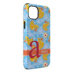 Rubber Duckies & Flowers iPhone Case - Rubber Lined - iPhone 14 Pro Max (Personalized)