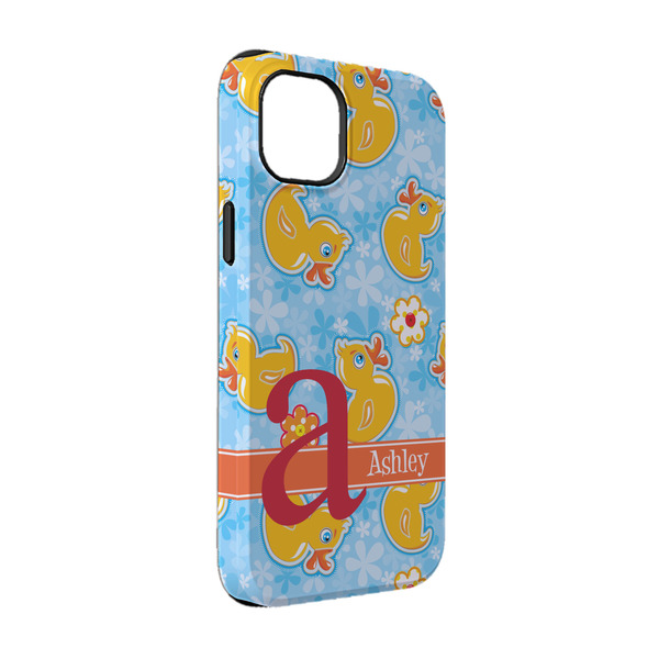 Custom Rubber Duckies & Flowers iPhone Case - Rubber Lined - iPhone 14 Pro (Personalized)