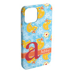 Rubber Duckies & Flowers iPhone Case - Plastic (Personalized)
