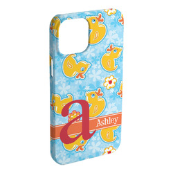 Rubber Duckies & Flowers iPhone Case - Plastic - iPhone 15 Pro Max (Personalized)