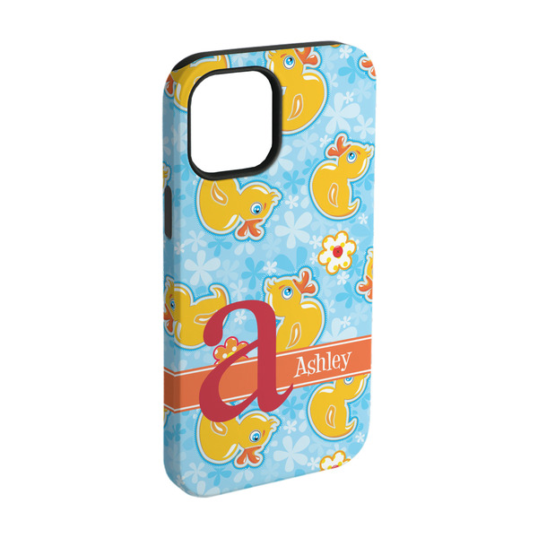 Custom Rubber Duckies & Flowers iPhone Case - Rubber Lined - iPhone 15 (Personalized)