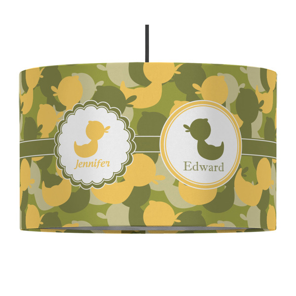 Custom Rubber Duckie Camo 12" Drum Pendant Lamp - Fabric (Personalized)