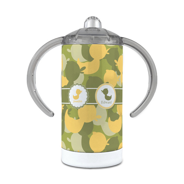 Custom Rubber Duckie Camo 12 oz Stainless Steel Sippy Cup (Personalized)