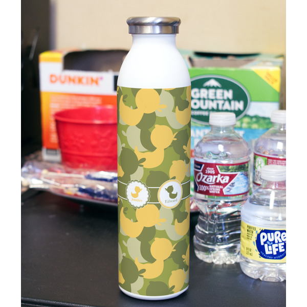 Rubber Duckie Camo 20oz Water Bottles - Full Print - In Context