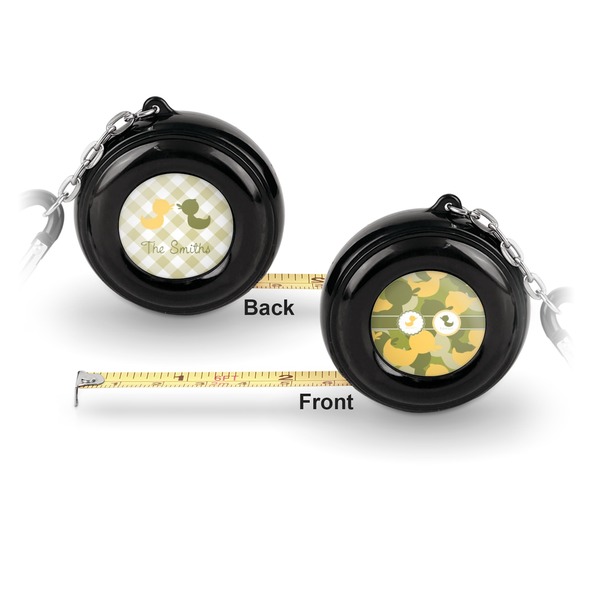 Rubber Duckie Camo 6-Ft Pocket Tape Measure with Carabiner Hook - Front and Back