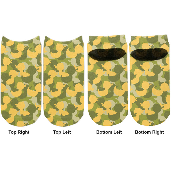 Rubber Duckie Camo Adult Ankle Socks - Double Pair - Front and Back - Apvl