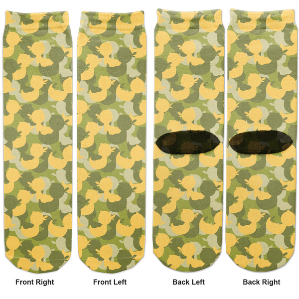 Rubber Duckie Camo Adult Crew Socks - Double Pair - Front and Back - Apvl
