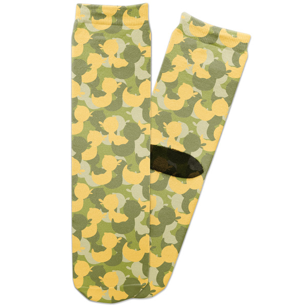 Custom Rubber Duckie Camo Adult Crew Socks
