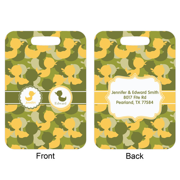Rubber Duckie Camo Aluminum Luggage Tag (Front + Back)