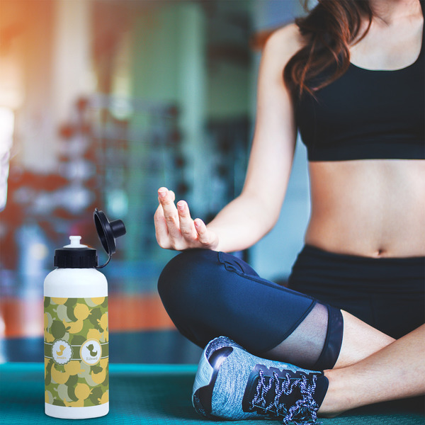 Rubber Duckie Camo Aluminum Water Bottle - White LIFESTYLE