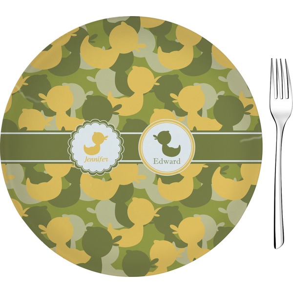 Custom Rubber Duckie Camo 8" Glass Appetizer / Dessert Plates - Single or Set (Personalized)