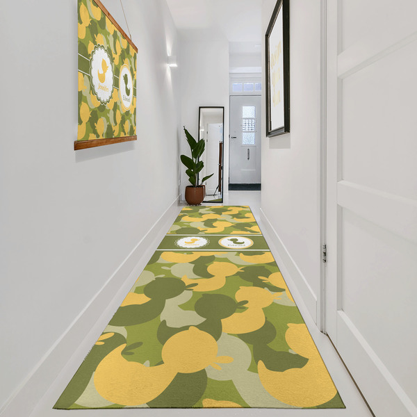 Rubber Duckie Camo Area Rug Sizes - In Context (vertical)