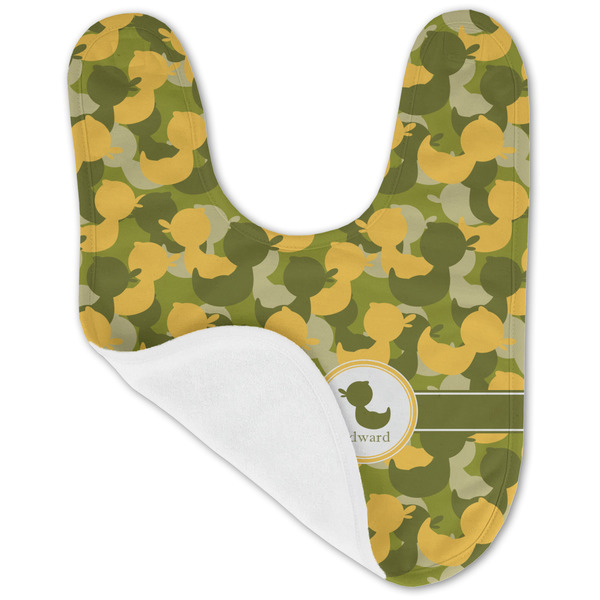 Rubber Duckie Camo Baby Bib - AFT folded
