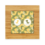 Rubber Duckie Camo Bamboo Trivet with Ceramic Tile Insert (Personalized)