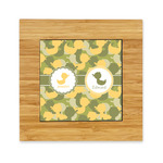 Rubber Duckie Camo Bamboo Trivet with Ceramic Tile Insert (Personalized)