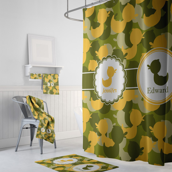 Rubber Duckie Camo Bath Towel Sets - 3-piece - In Context