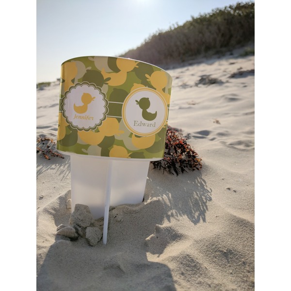 Rubber Duckie Camo Beach Spiker white on beach with sand