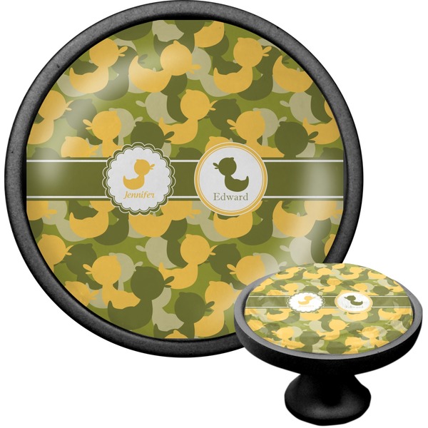 Custom Rubber Duckie Camo Cabinet Knob (Black) (Personalized)
