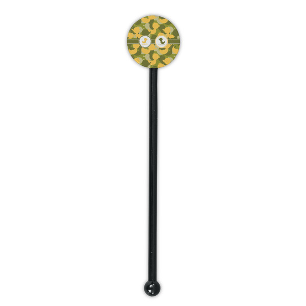 Rubber Duckie Camo Black Plastic 5.5" Stir Stick - Round - Single Stick