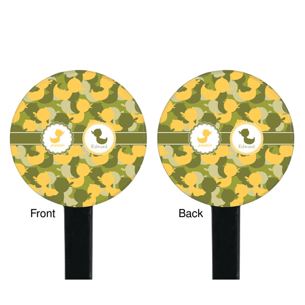 Rubber Duckie Camo Black Plastic 7" Stir Stick - Double Sided - Round - Front & Back