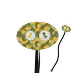 Rubber Duckie Camo 7" Oval Plastic Stir Sticks - Black - Single Sided (Personalized)