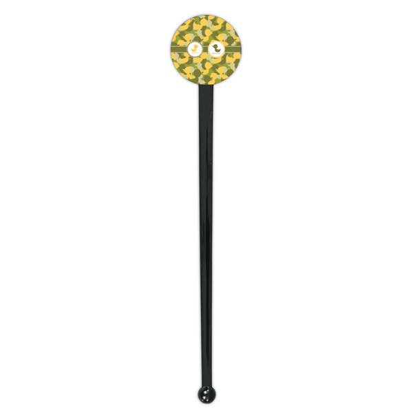 Rubber Duckie Camo Black Plastic 7" Stir Stick - Round - Single Stick