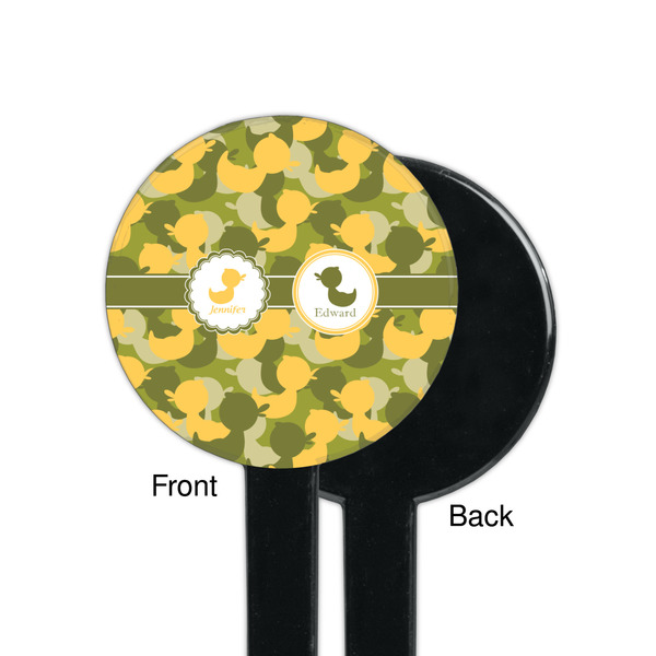 Rubber Duckie Camo Black Plastic 7" Stir Stick - Single Sided - Round - Front & Back