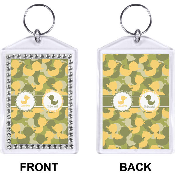 Rubber Duckie Camo Bling Keychain (Front + Back)