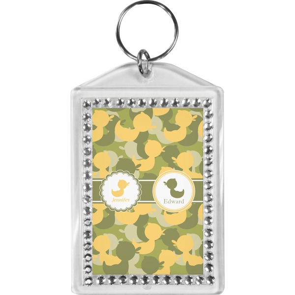 Custom Rubber Duckie Camo Bling Keychain (Personalized)