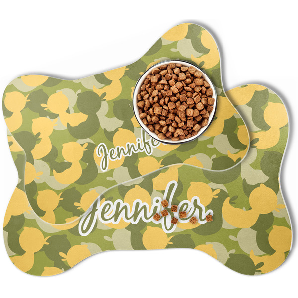 Rubber Duckie Camo Bone Shaped Dog Mats - MAIN
