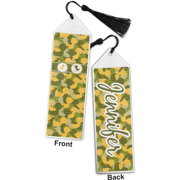 Rubber Duckie Camo Bookmark with tassel - Front and Back