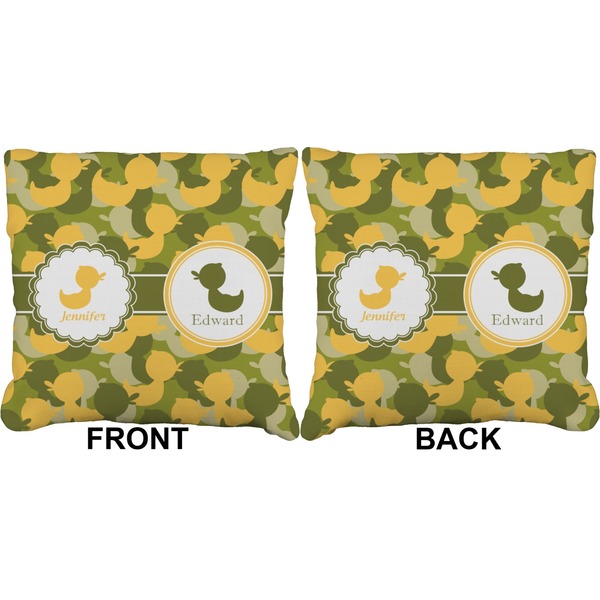 Rubber Duckie Camo Burlap Pillow Approval