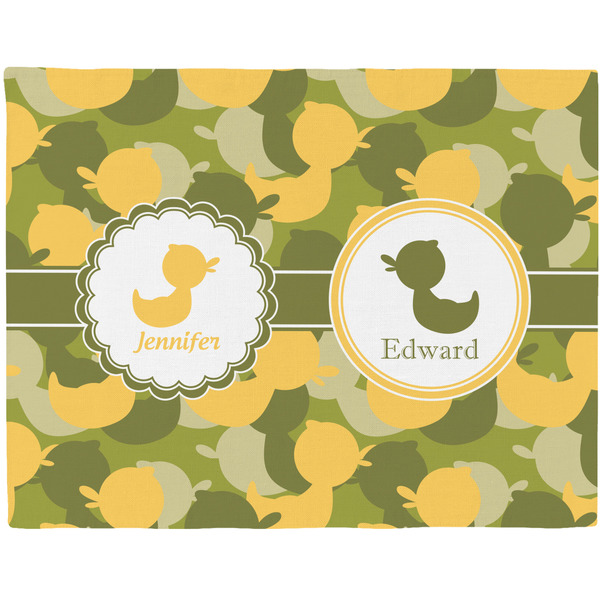 Custom Rubber Duckie Camo Woven Fabric Placemat - Twill w/ Multiple Names