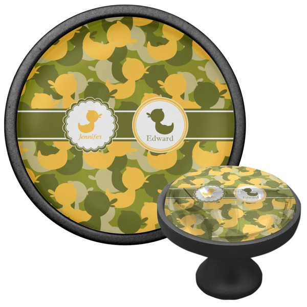 Rubber Duckie Camo Cabinet Knob - Black - Multi Angle