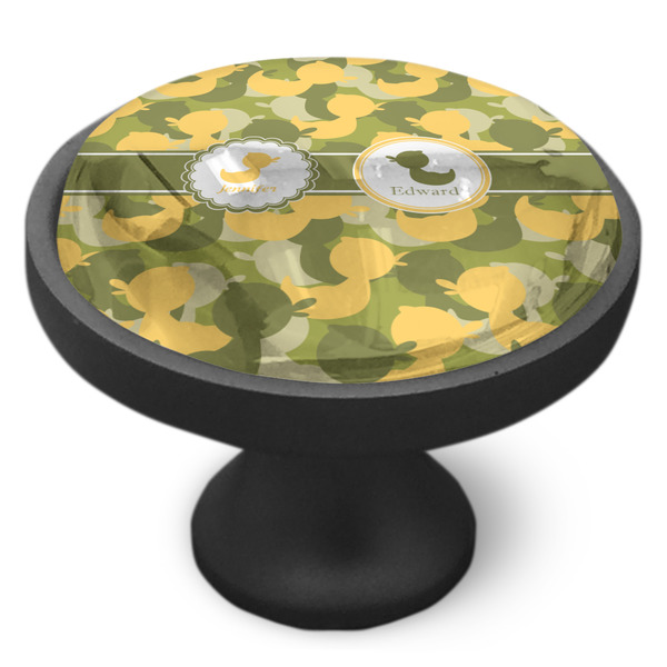 Rubber Duckie Camo Cabinet Knob - Black - Side