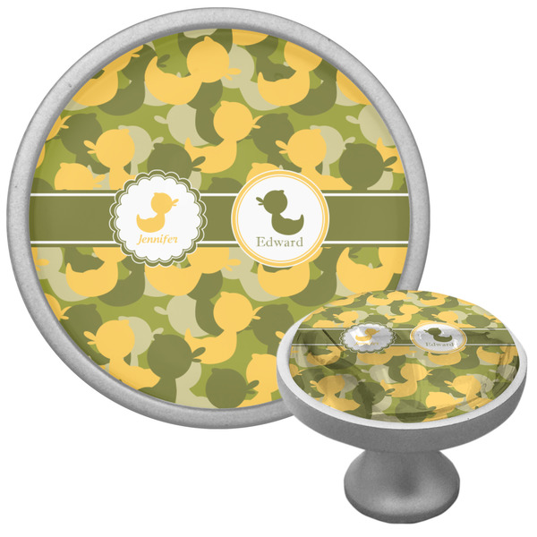 Custom Rubber Duckie Camo Cabinet Knob (Silver) (Personalized)