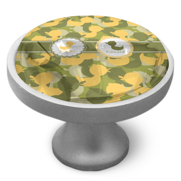 Rubber Duckie Camo Cabinet Knob - Nickel - Side