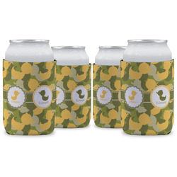 Rubber Duckie Camo Can Cooler (12 oz) - Set of 4 w/ Multiple Names
