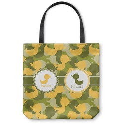 Rubber Duckie Camo Canvas Tote Bag - Large - 18"x18" (Personalized)