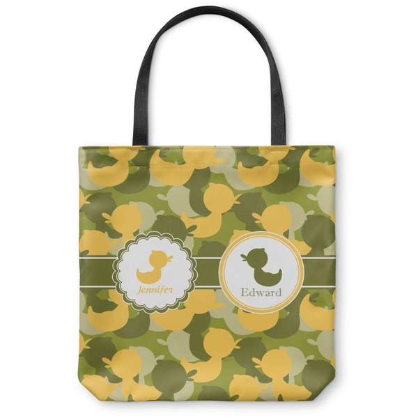Custom Rubber Duckie Camo Canvas Tote Bag - Large - 18"x18" (Personalized)