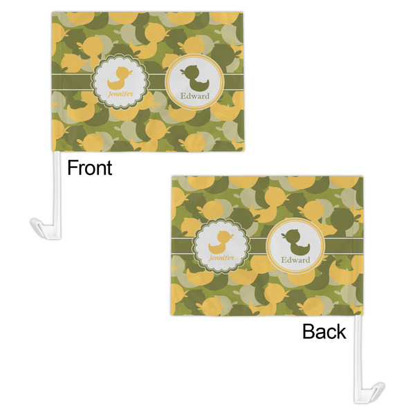 Rubber Duckie Camo Car Flag - 11" x 8" - Front & Back View