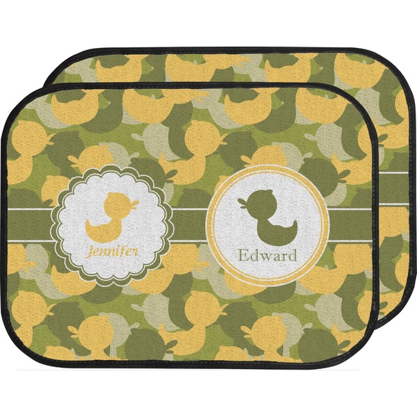 Custom Rubber Duckie Camo Car Floor Mats (Back Seat) (Personalized)