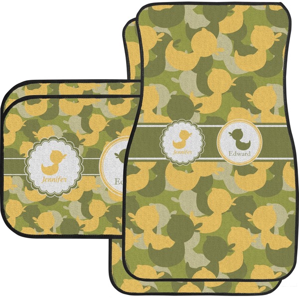 Custom Rubber Duckie Camo Car Floor Mats Set - 2 Front & 2 Back (Personalized)