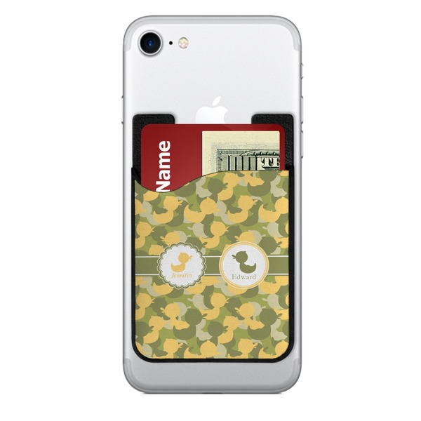 Custom Rubber Duckie Camo 2-in-1 Cell Phone Credit Card Holder & Screen Cleaner (Personalized)