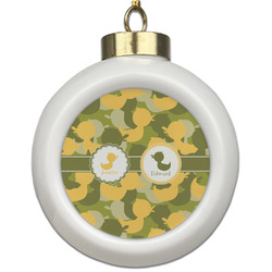 Rubber Duckie Camo Ceramic Ball Ornament (Personalized)