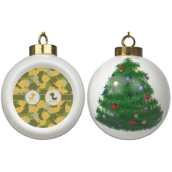 Rubber Duckie Camo Ceramic Christmas Ornament - X-Mas Tree (APPROVAL)