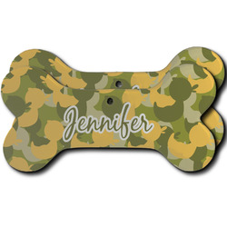 Rubber Duckie Camo Ceramic Dog Ornament - Front & Back w/ Multiple Names