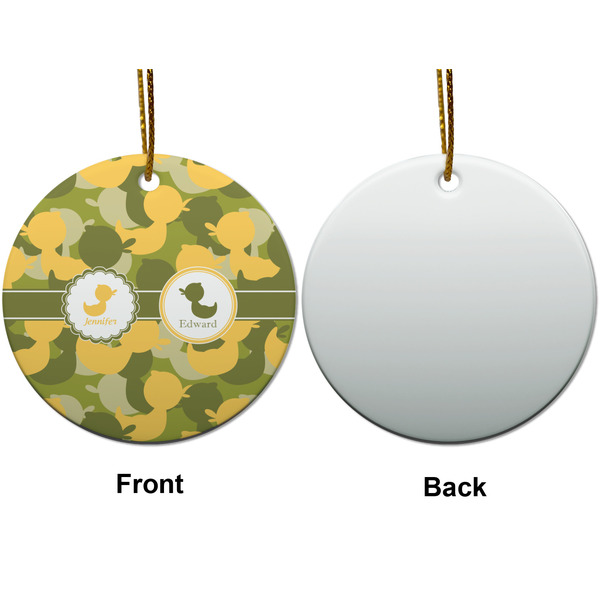 Rubber Duckie Camo Ceramic Flat Ornament - Circle Front & Back (APPROVAL)